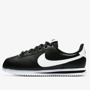 Nike Black White Leather Cortez Sneakers